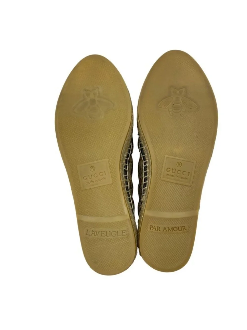 Gucci GG Matelasse Espadrille Canvas Leather Beige